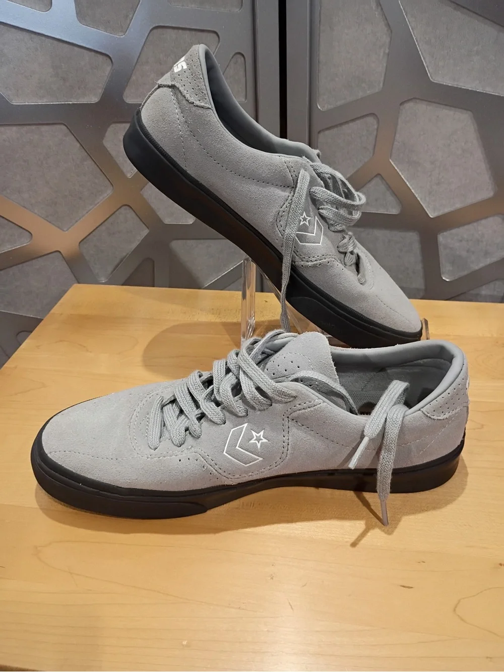 Converse CONS Lopez Suede Sneakers in Gray with Black Sole - Picture 2 of 14